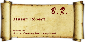 Blaser Róbert névjegykártya
